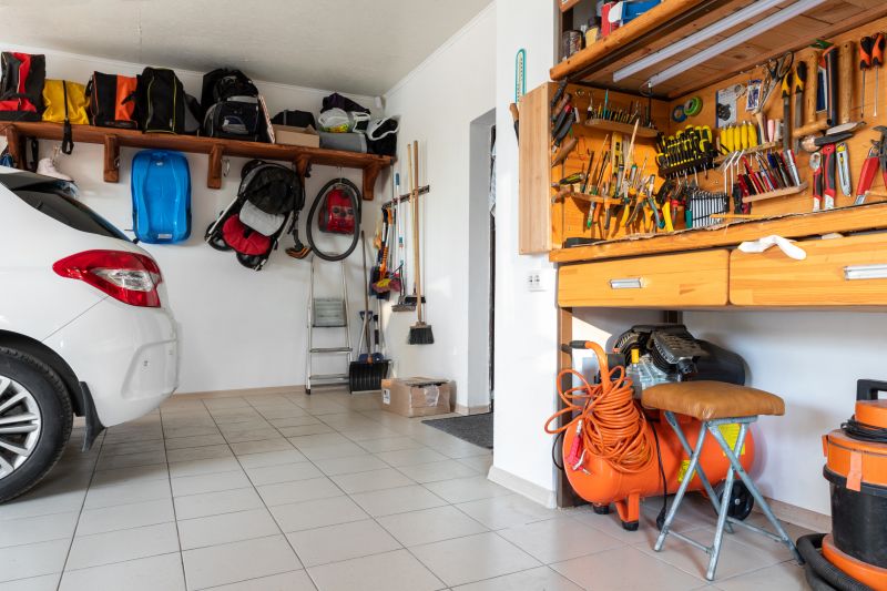 Finished Garage with Storage Solutions